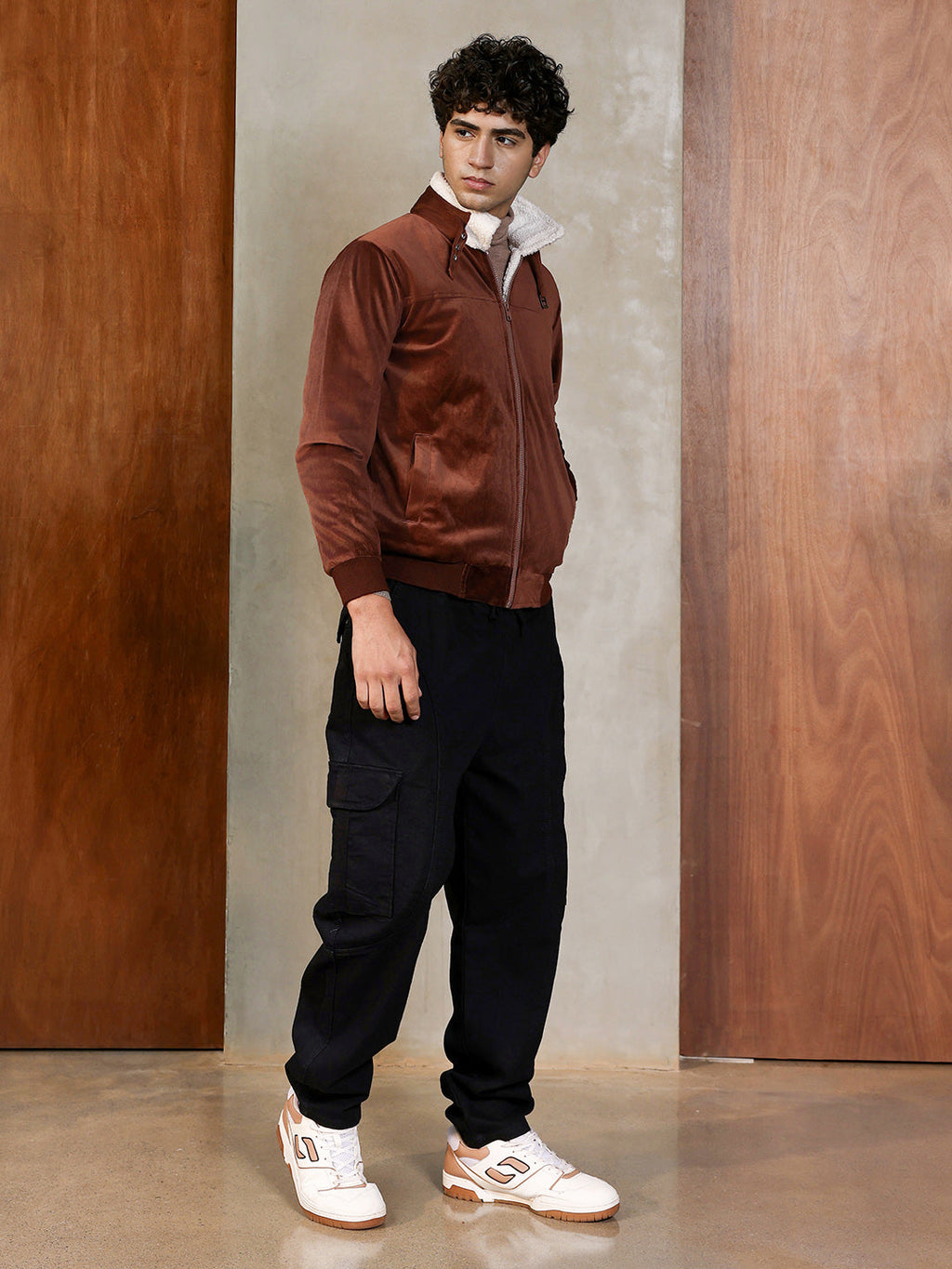 Zip-Front Jacket With Fleece Detail