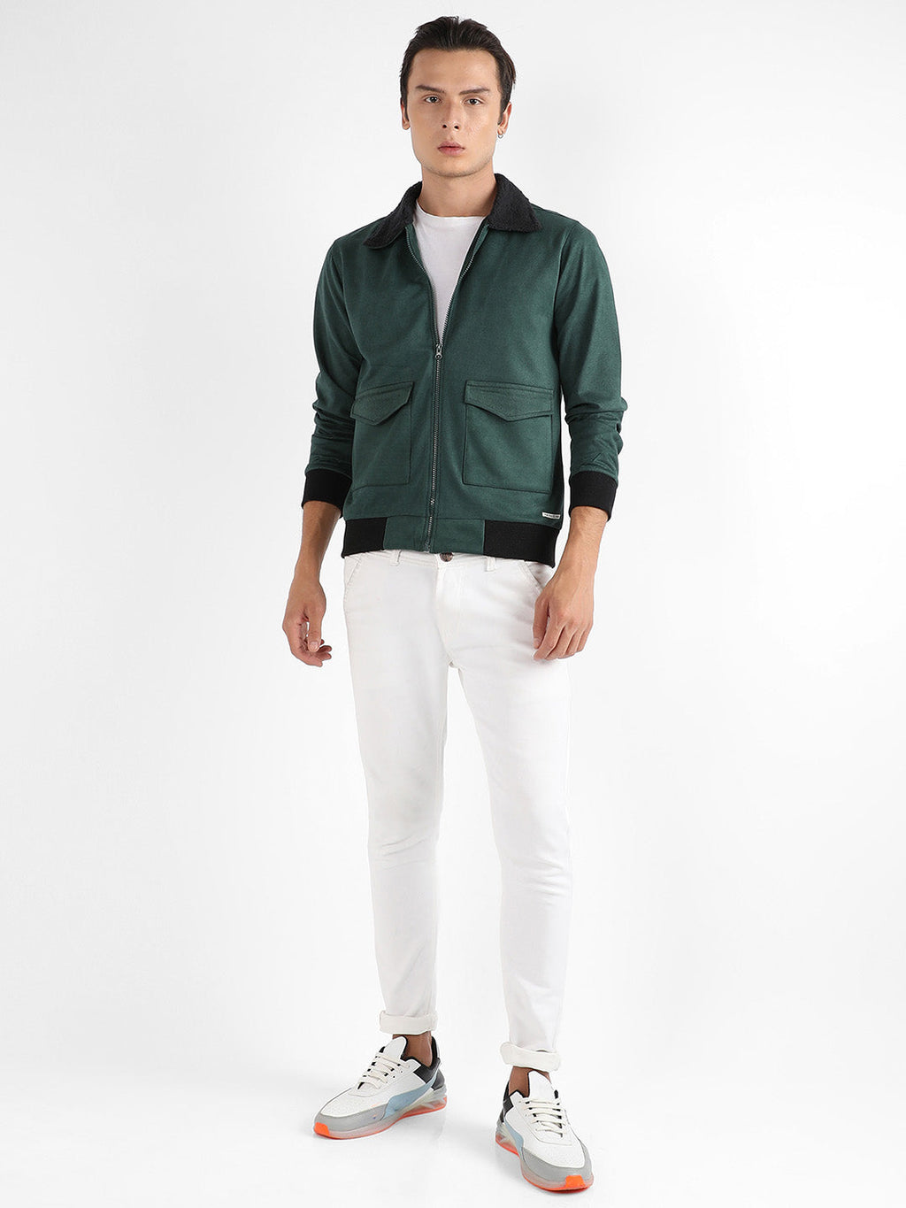 Zip-Front Jacket With Fleece Collar
