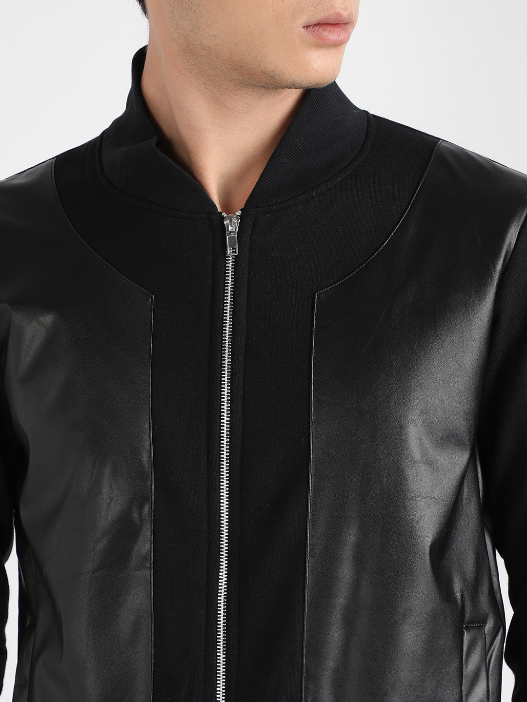 Zip-Front Jacket With Ribbed Hem