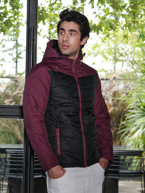 Block-Graph Quilted Puffer Jacket