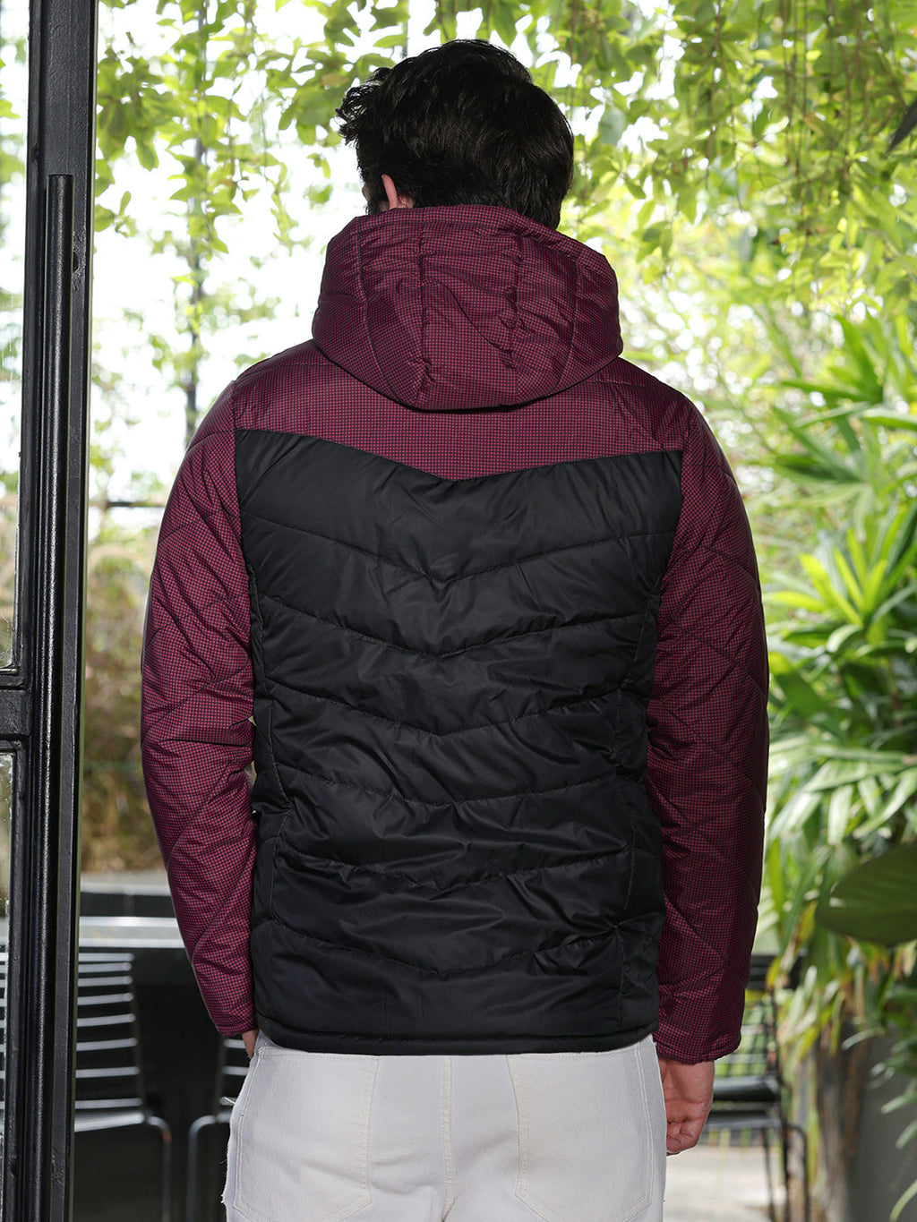 Block-Graph Quilted Puffer Jacket