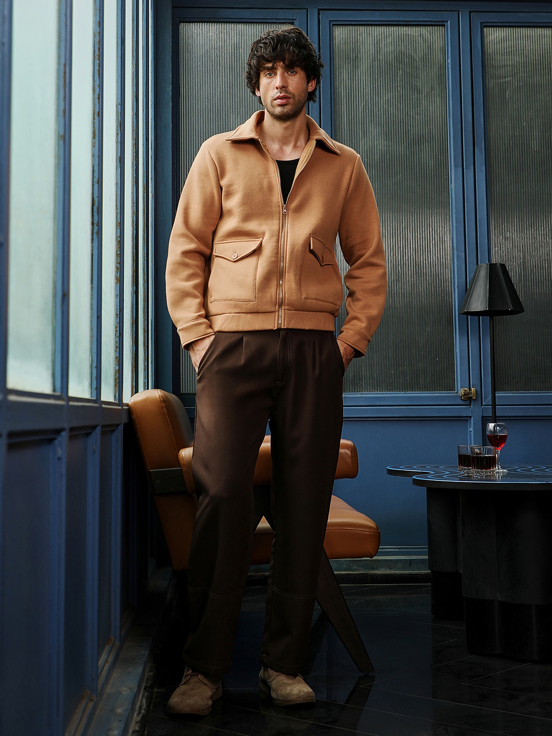 Zip-Front Knit Jacket