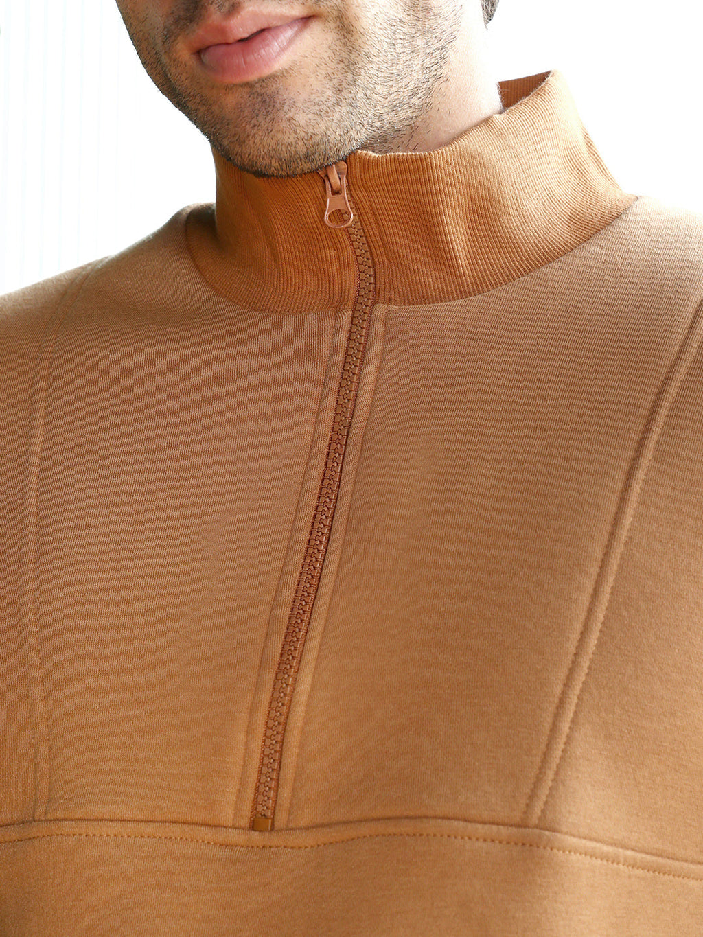 Panel-Stitch Knit Sweatshirt
