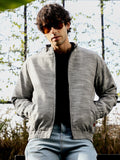 Zip-Front Heathered-Knit Jacket