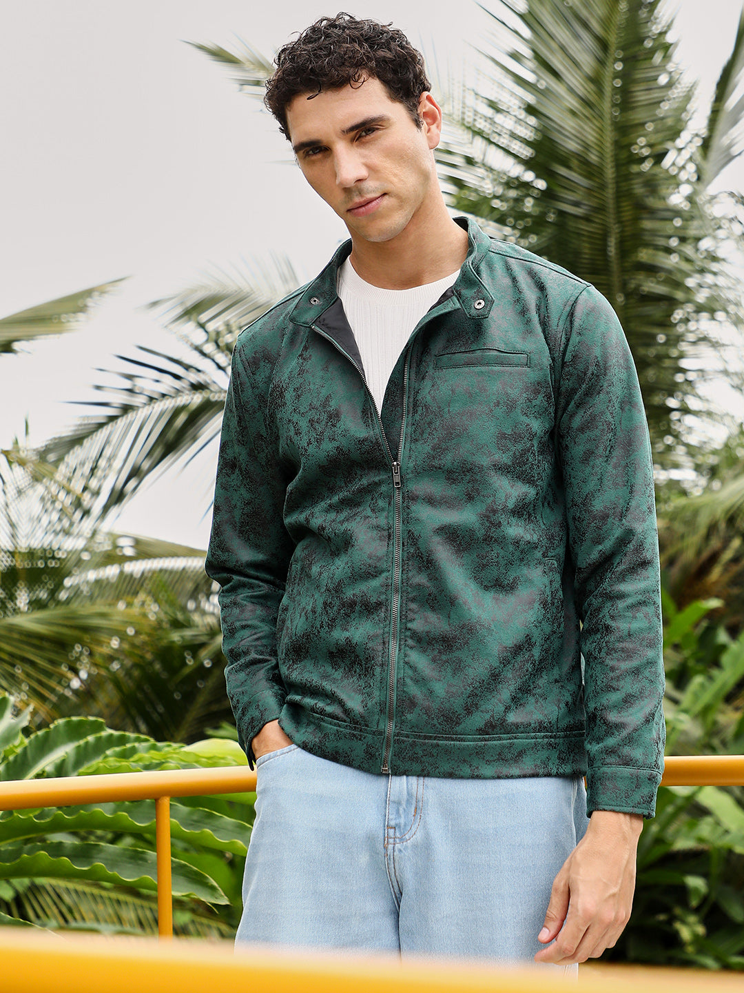 Embossed-Suede Rider Jacket