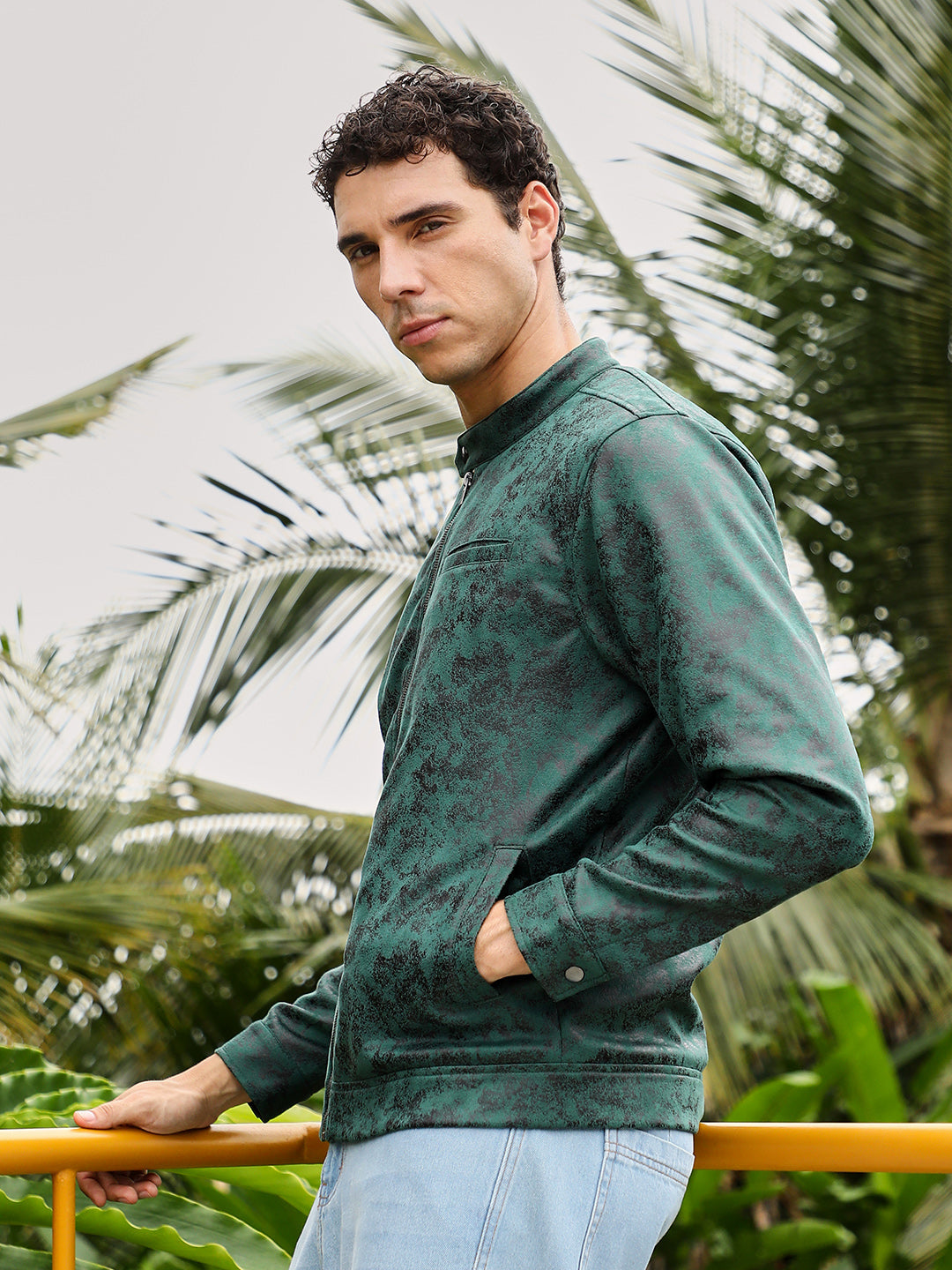 Embossed-Suede Rider Jacket