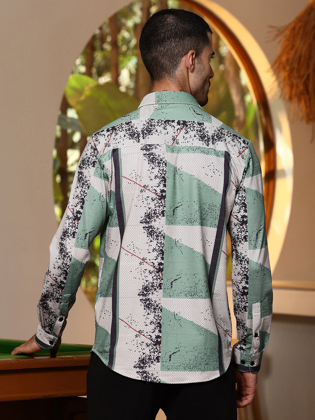 Abstract Print Full Sleeve Casual Shirt