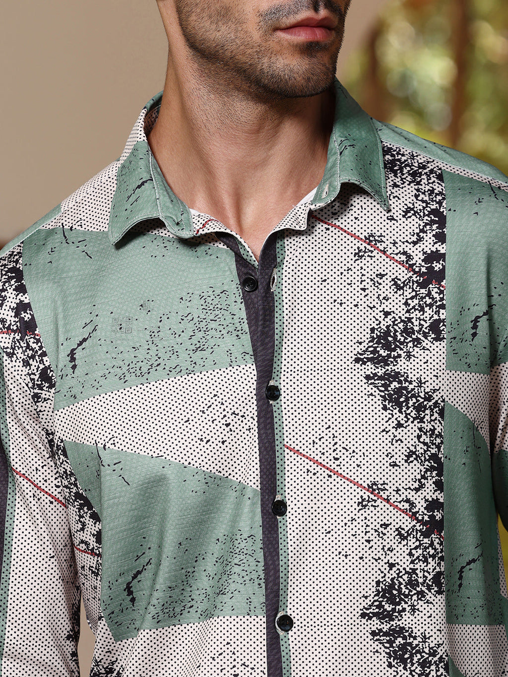 Abstract Print Full Sleeve Casual Shirt