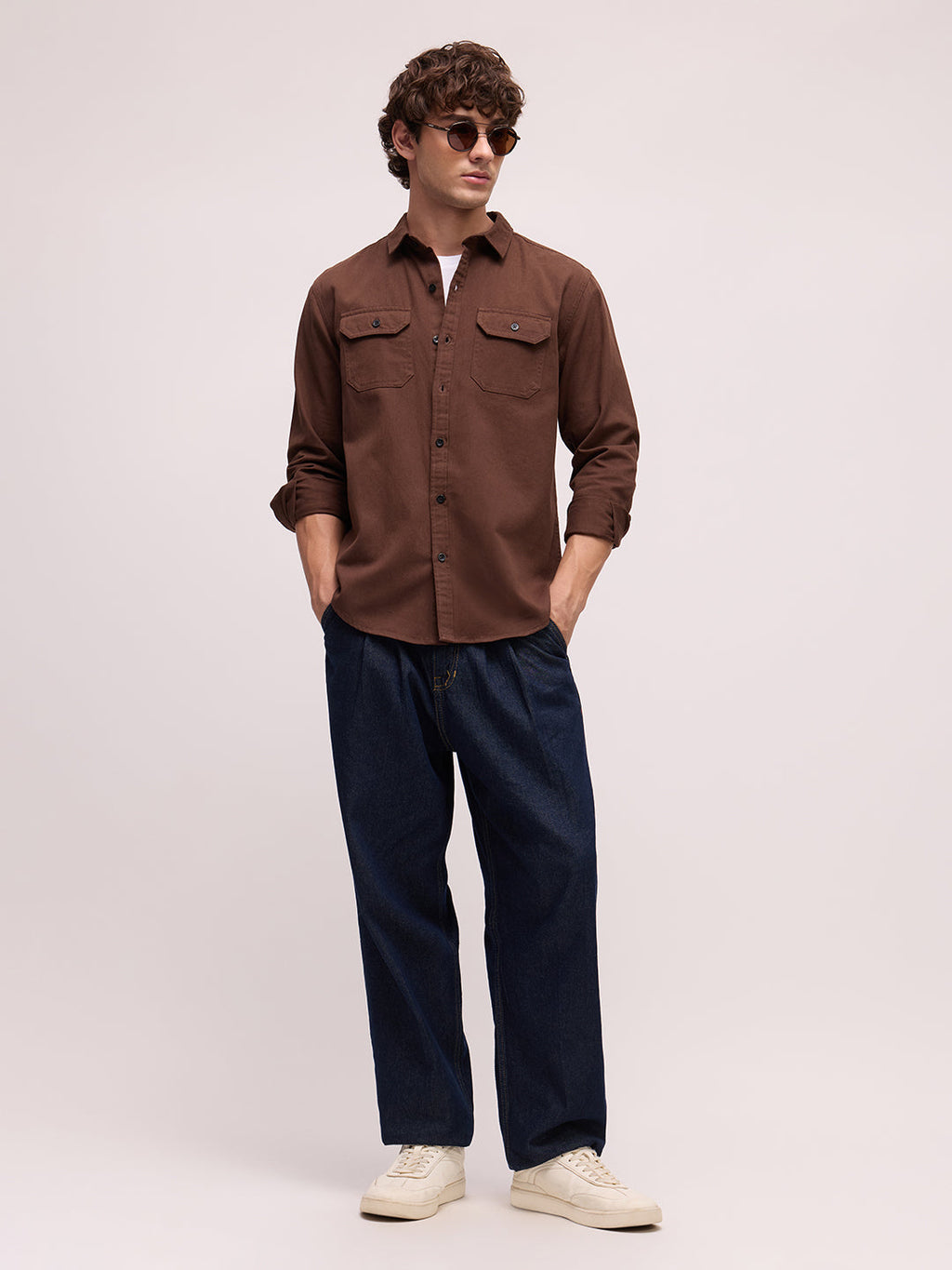 Men's Twill Solid Regular Fit Shirt
