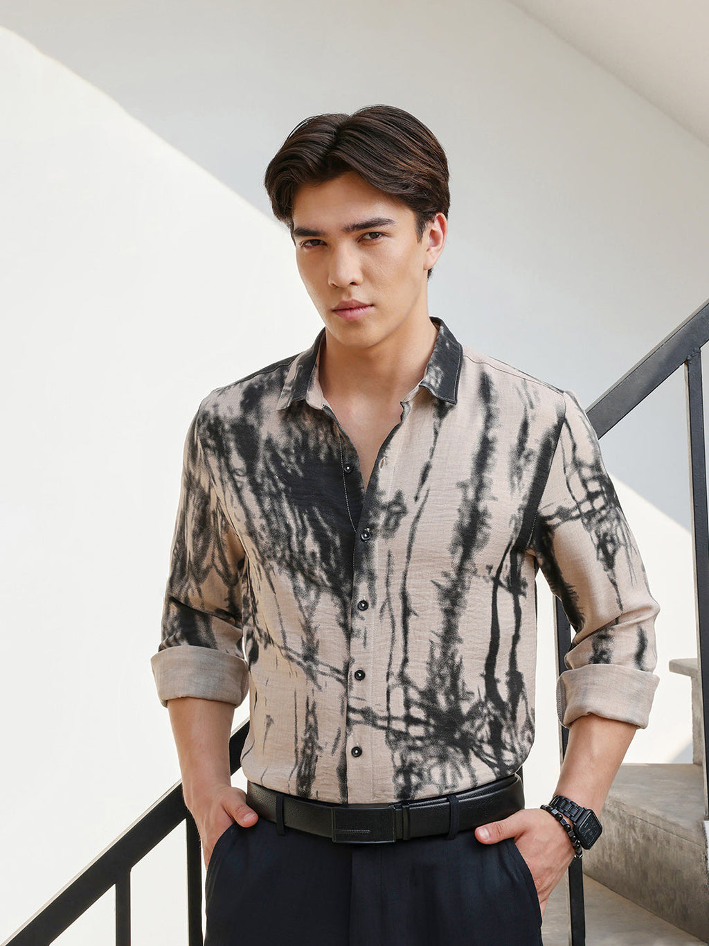 Men's Shirt Poly Cotton All Over Print