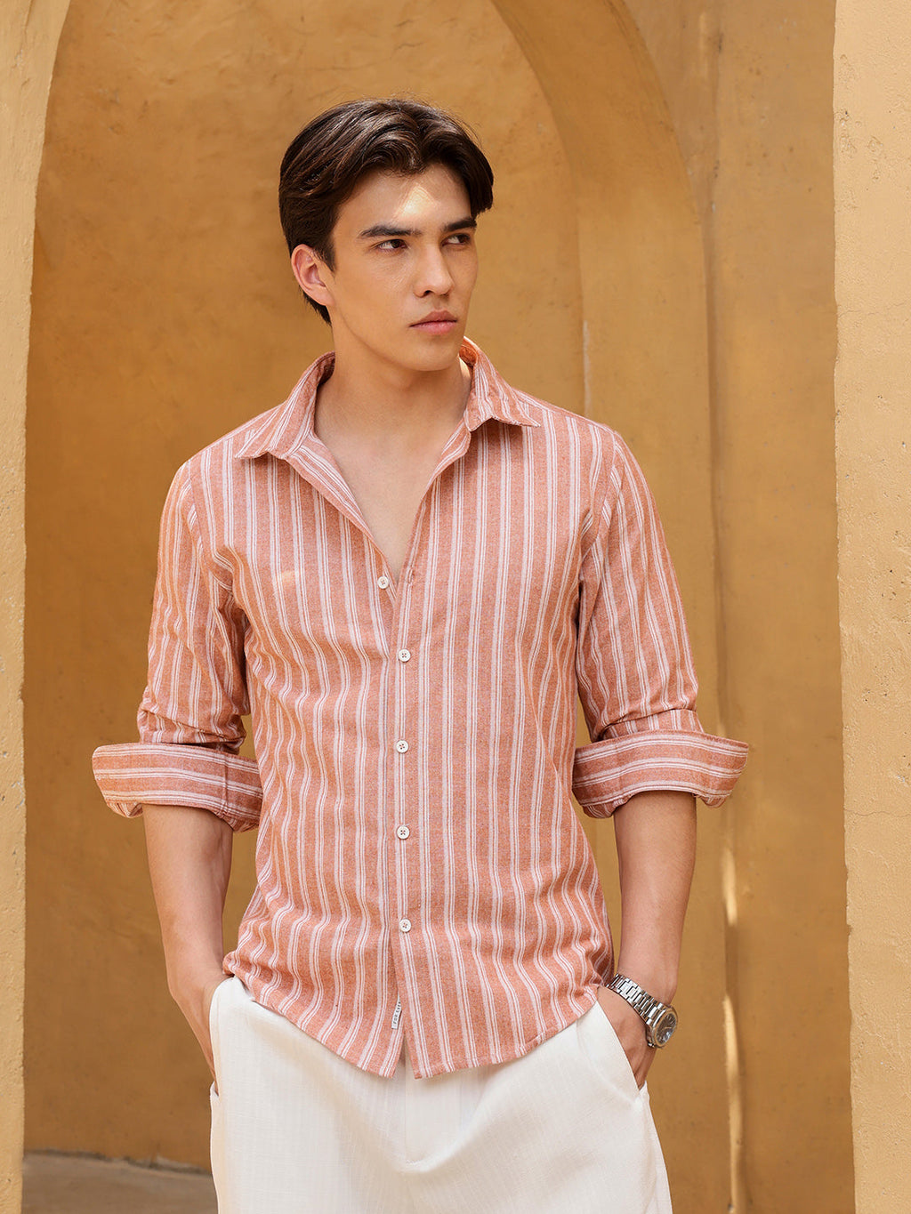 Men's Shirt Poly Cotton Yarn Dyed Stripes