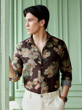 Men's Dark Brown Floral Shirt