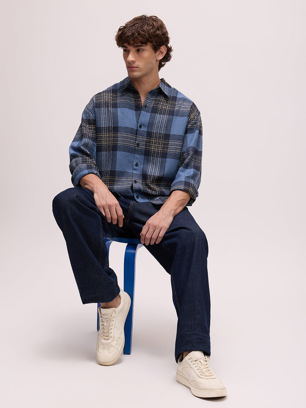 Men's Yarn Dyed Checks Relaxed Fit Shirt