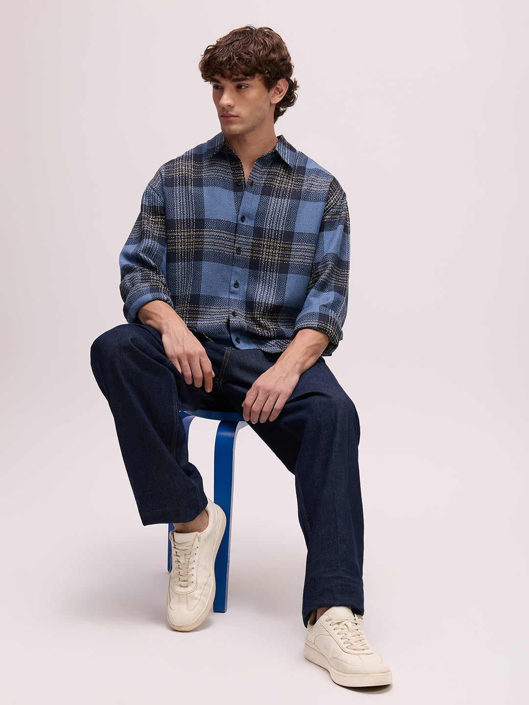 Men's Yarn Dyed Checks Relaxed Fit Shirt