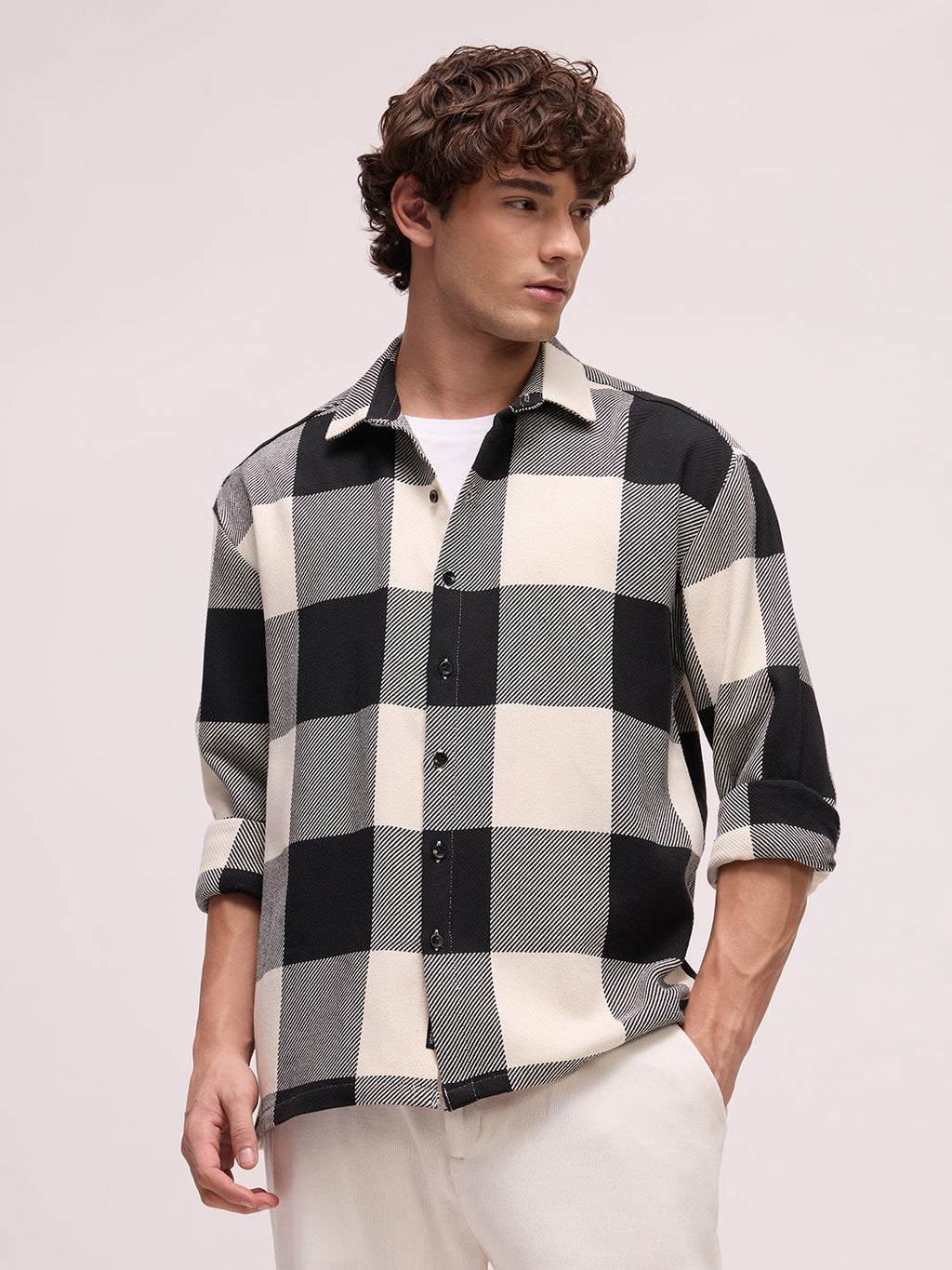 Men's Yarn Dyed Checks Oversized Fit Shirt