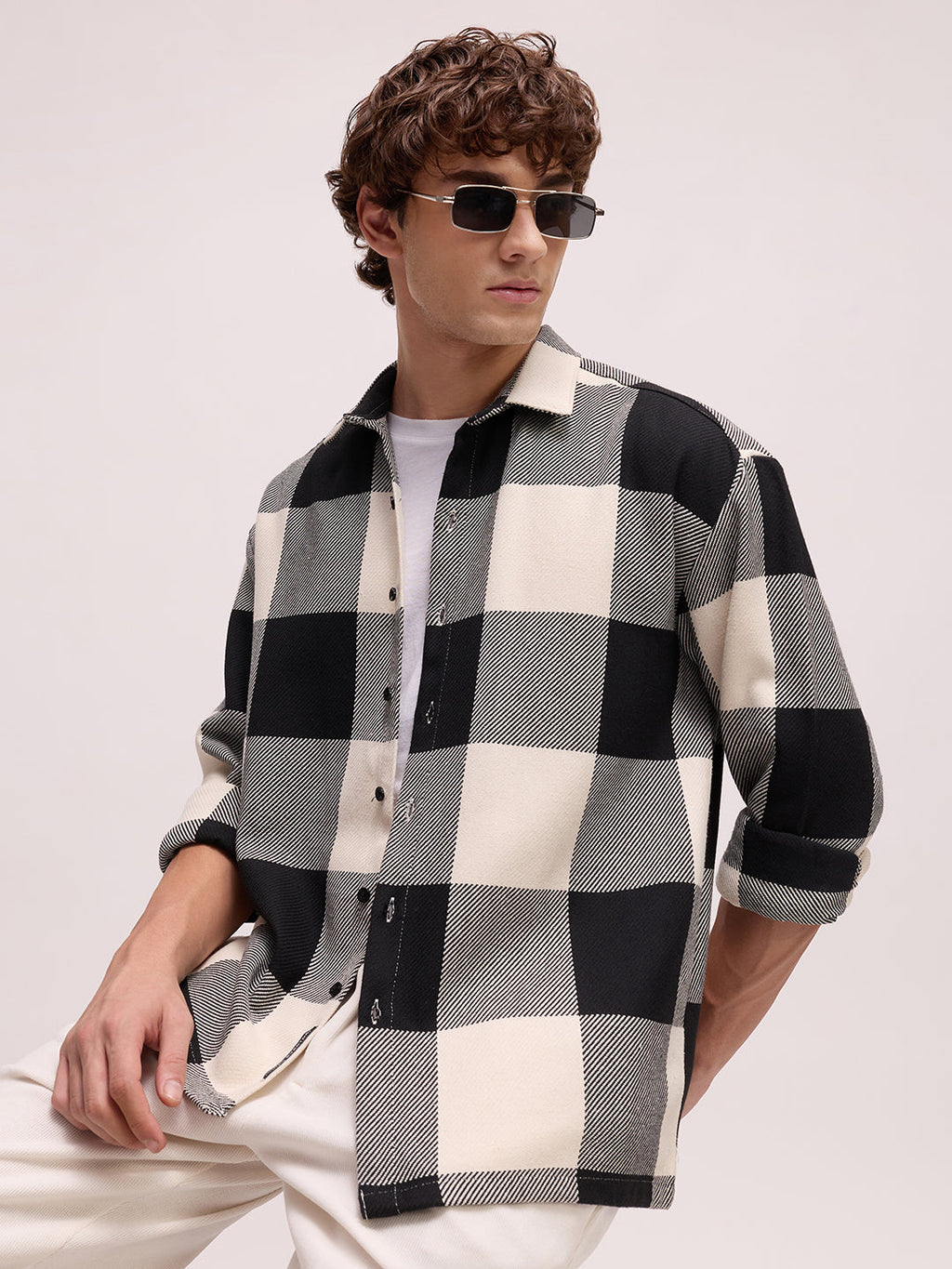 Men's Yarn Dyed Checks Oversized Fit Shirt