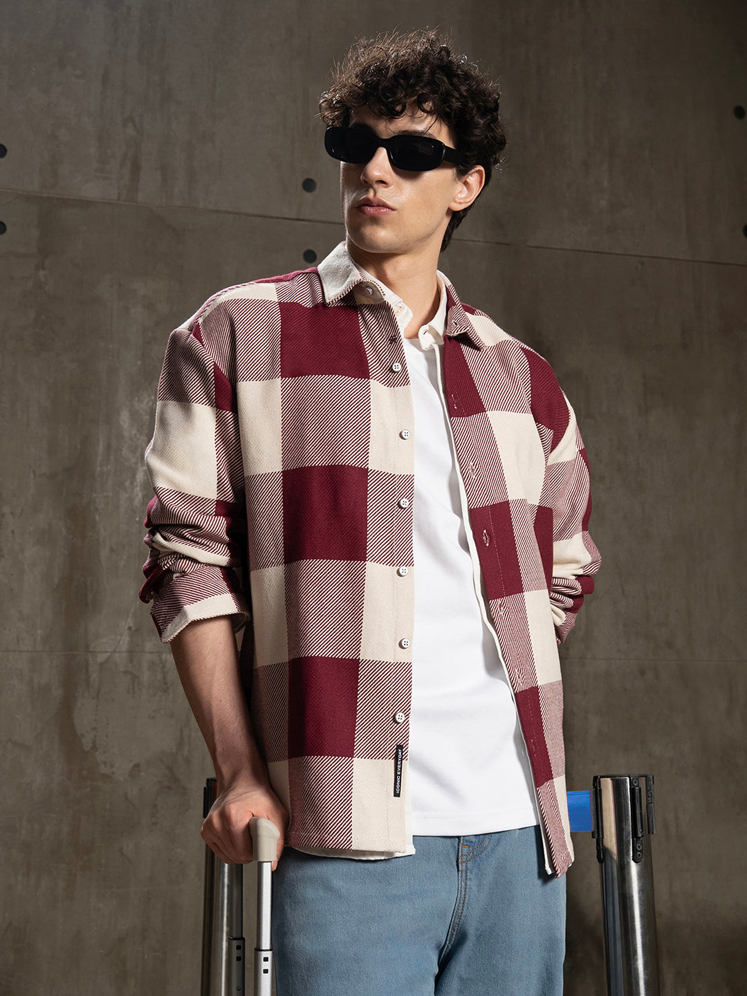 Men's Yarn Dyed Checks Oversized Fit Shirt
