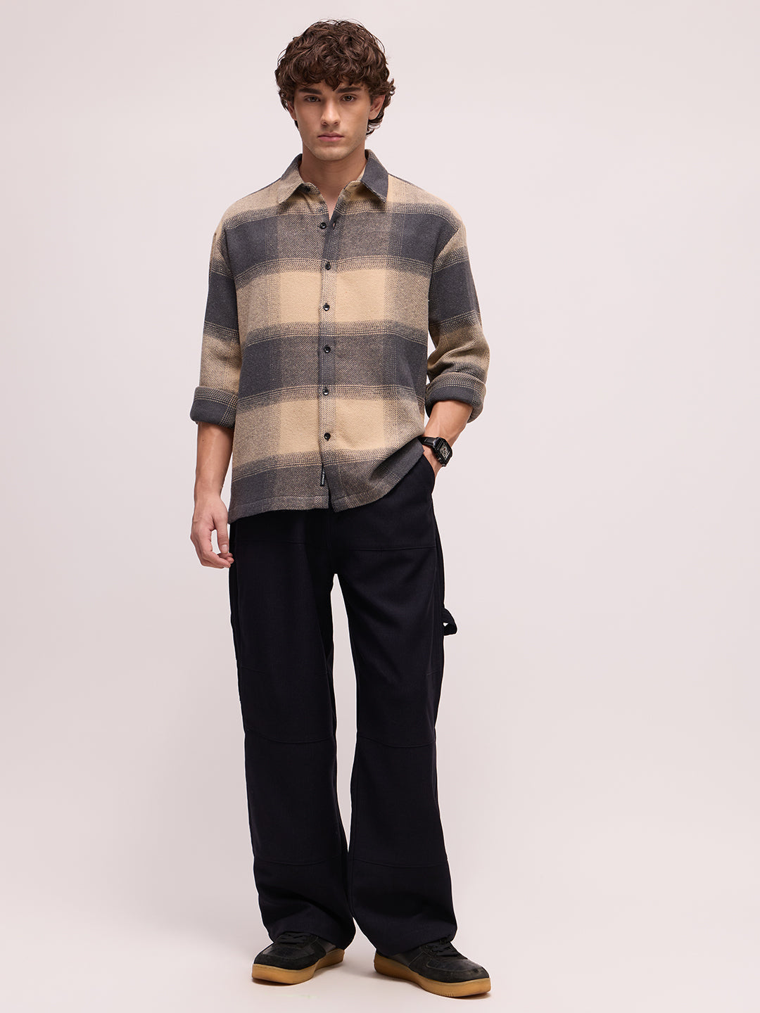 Men's Yarn Dyed Checks Oversized Fit Shirt