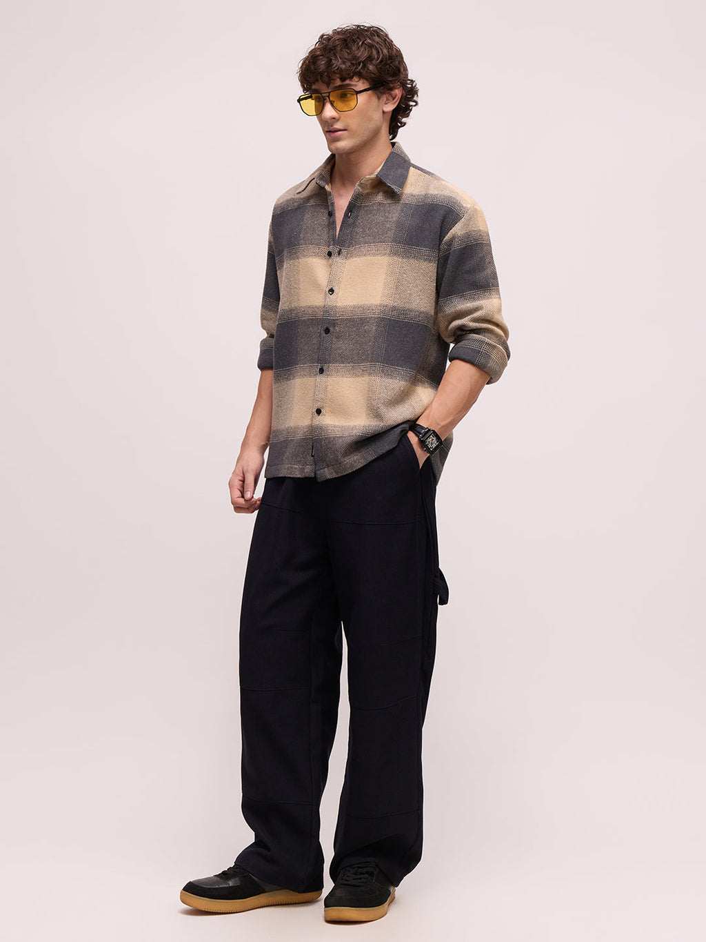 Men's Yarn Dyed Checks Oversized Fit Shirt