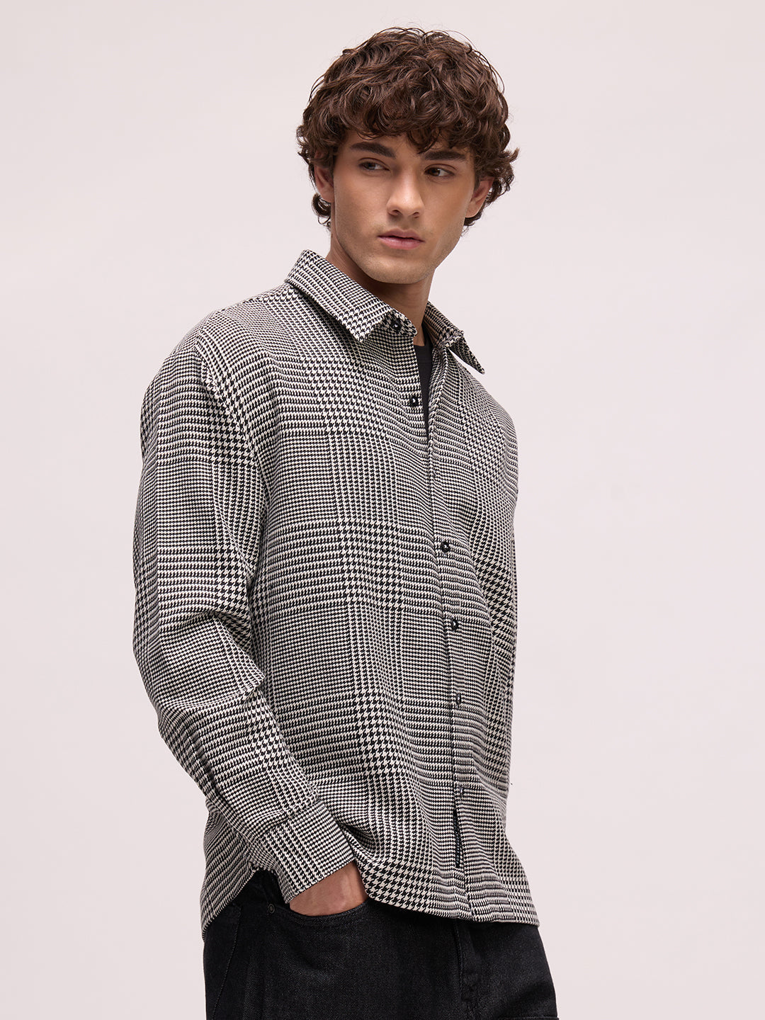 Men's Yarn Dyed Checks Oversized Fit Shirt