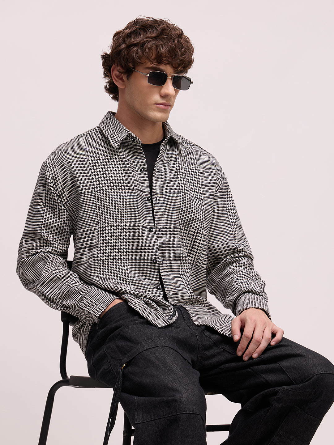 Men's Yarn Dyed Checks Oversized Fit Shirt