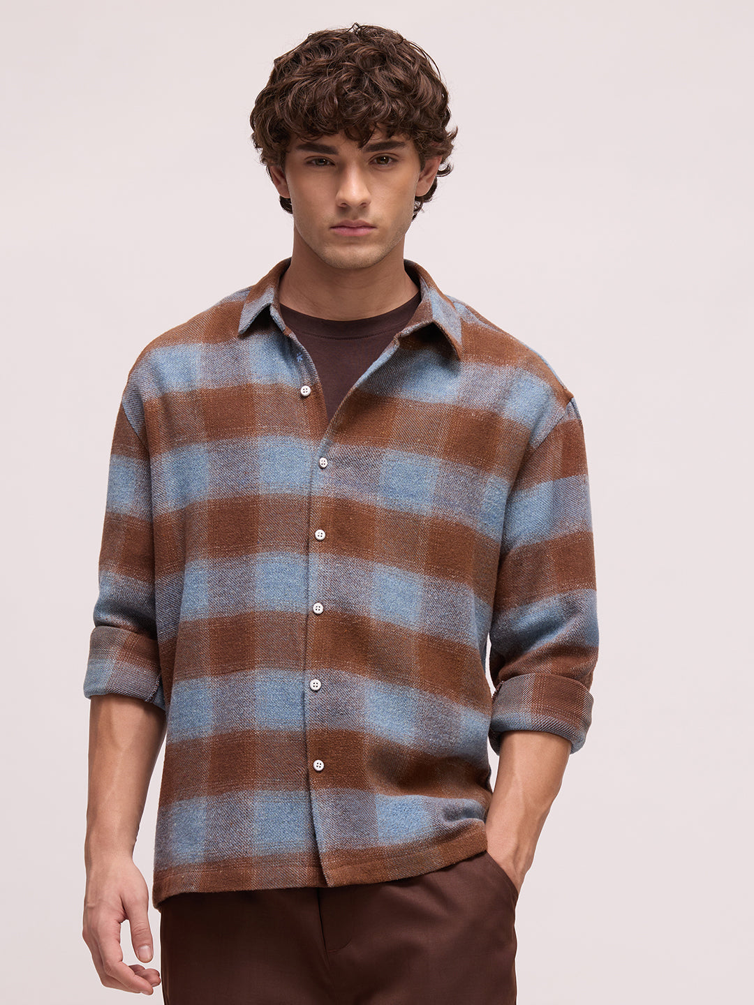 Men's Yarn Dyed Checks Relaxed Fit Shirt