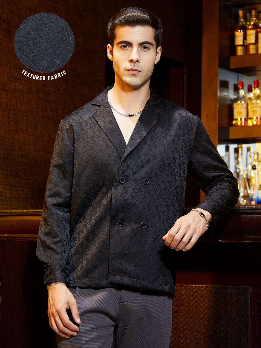 Double-Breasted Moziac Shirt