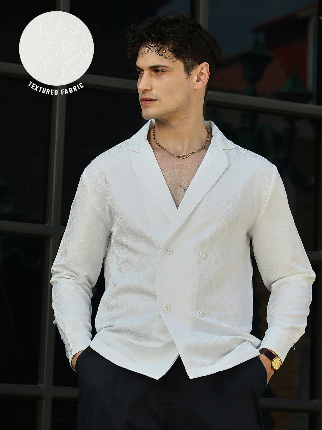 Double-Breasted Moziac Shirt