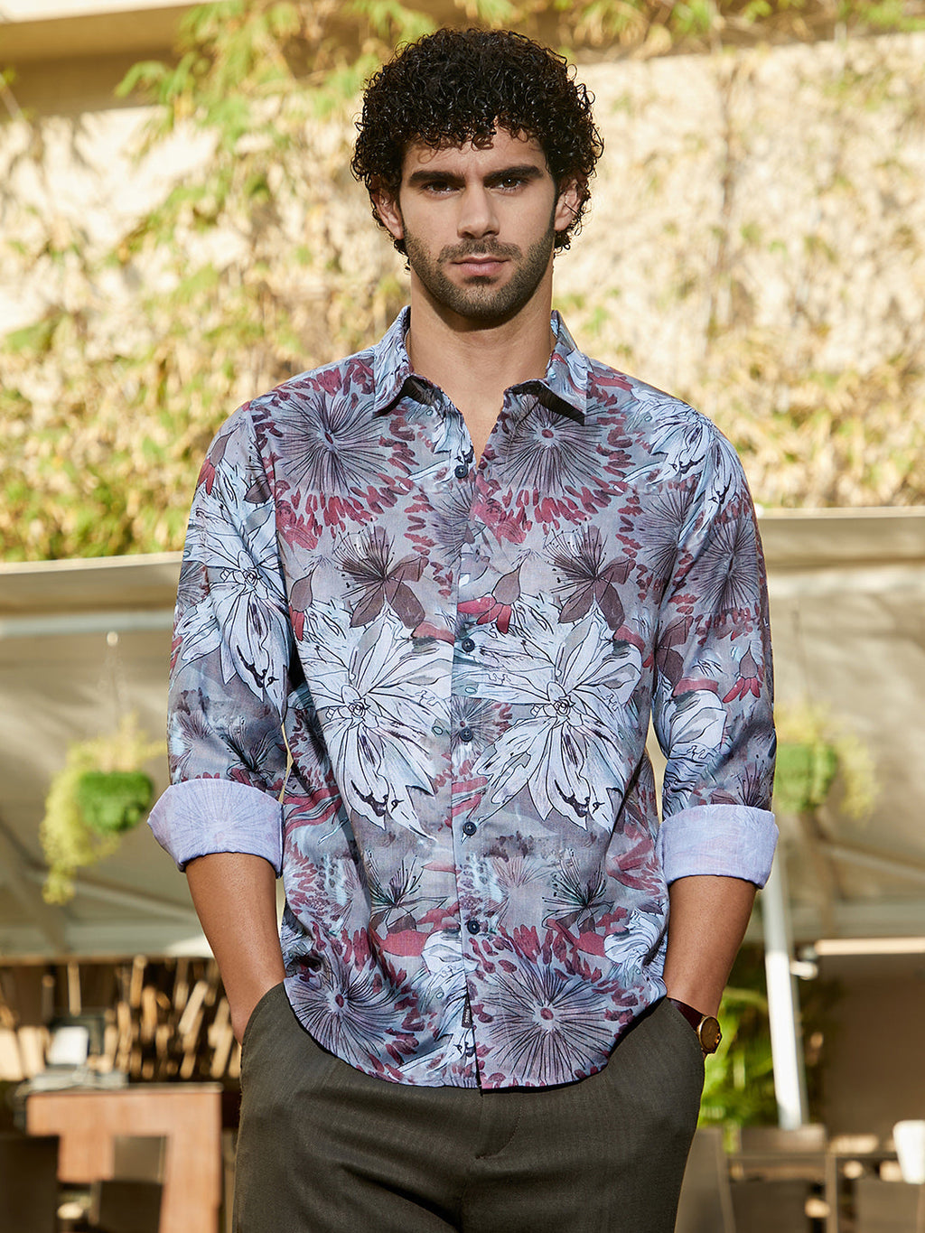 Men's Shirt Viscose All Over Print