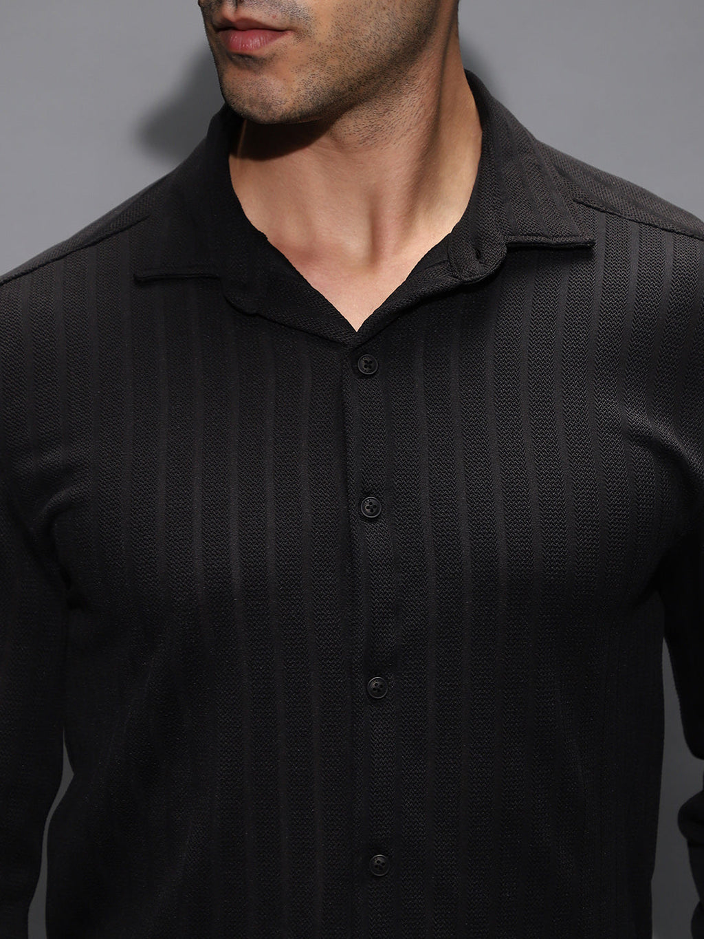 Chevron-Panel Tactile Shirt