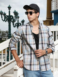 Brushing-Plaid Regular Shirt