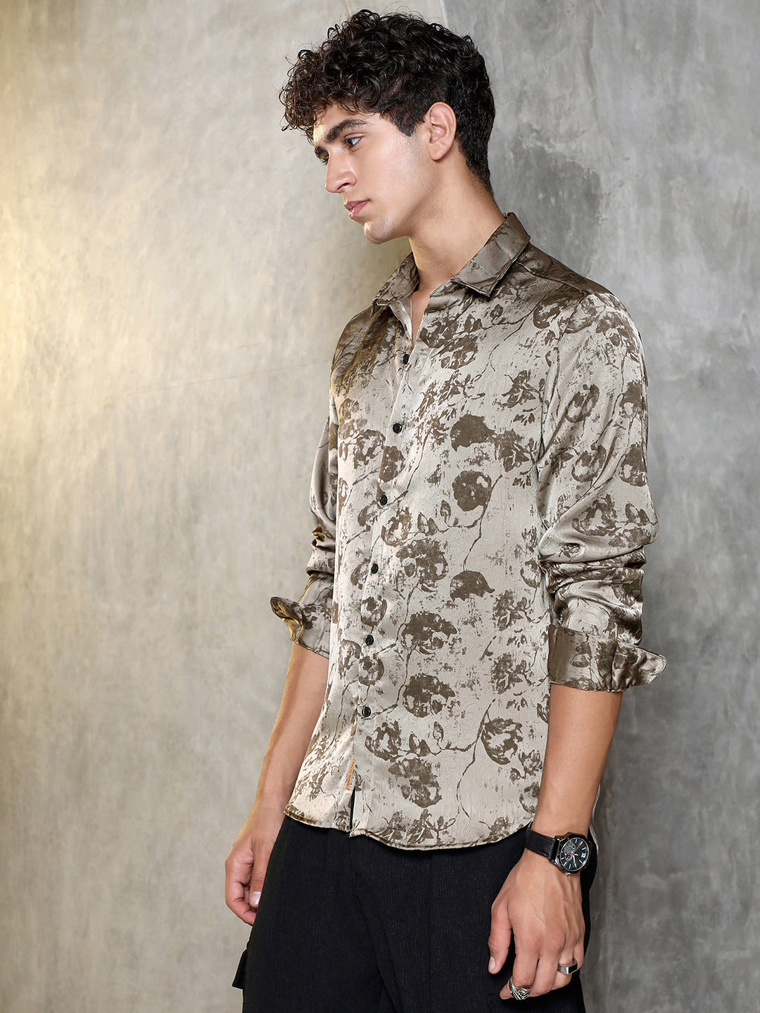 Faded-Flora Jacquard Shirt