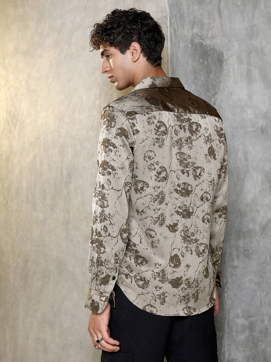 Faded-Flora Jacquard Shirt