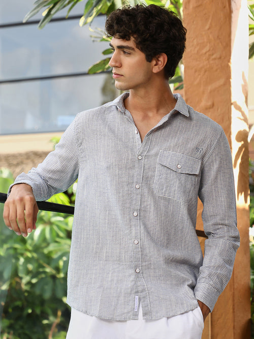 Candy-Stripe Jacquard Shirt