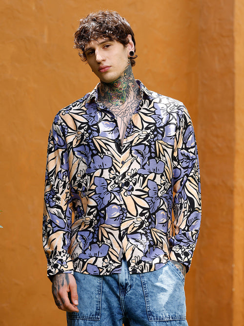 Cluster-Botanical Imprint Shirt