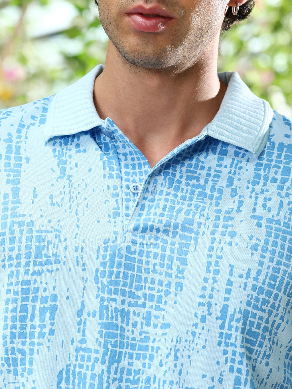 Abstract-Gravel Print Polo T-Shirt