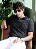 Crevice-Jacquard Polo T-Shirt