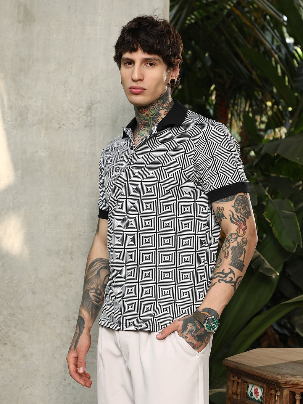 Optical-Illusion Polo T-Shirt