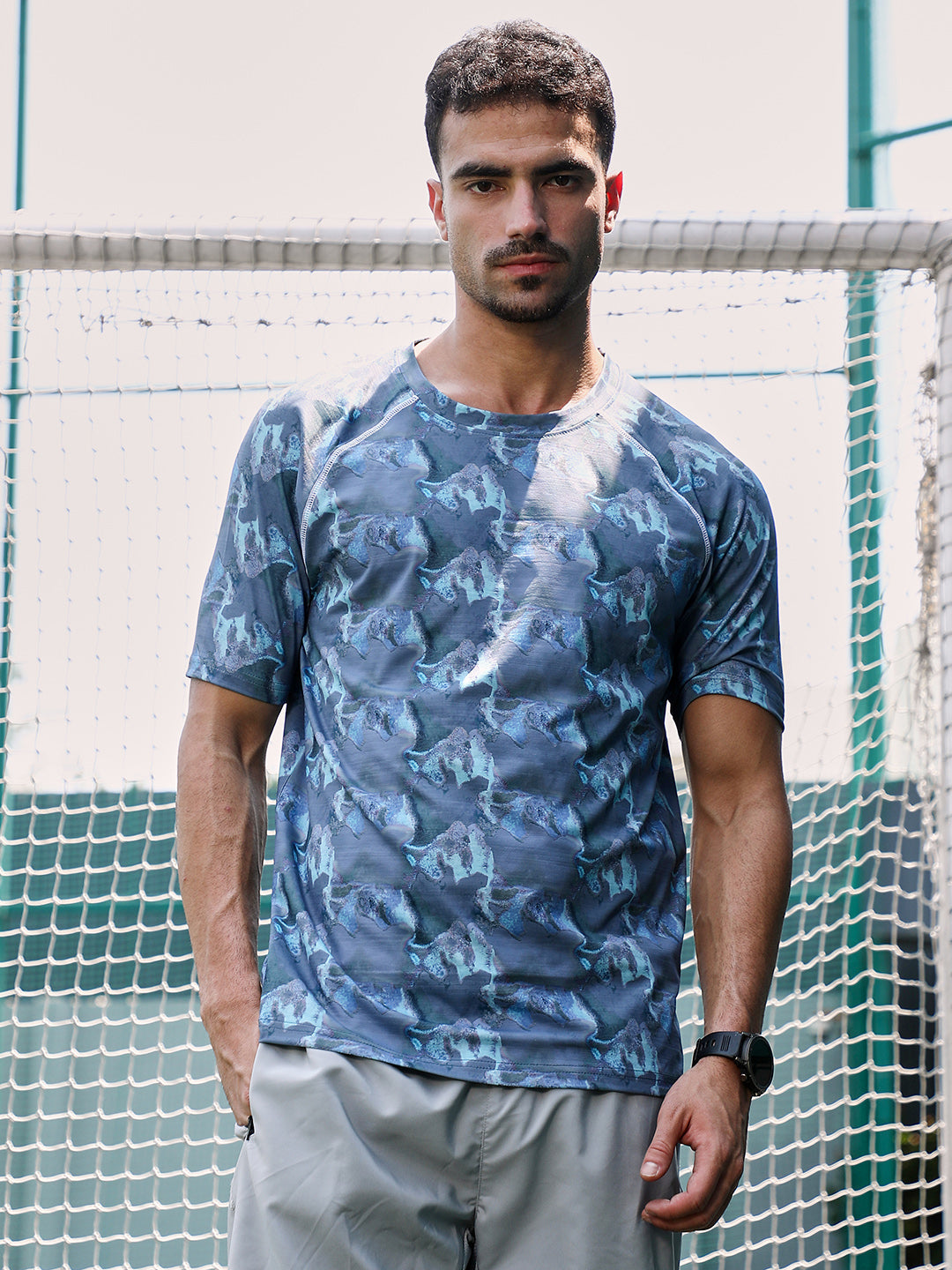 Panel-Swirl Activewear T-Shirt