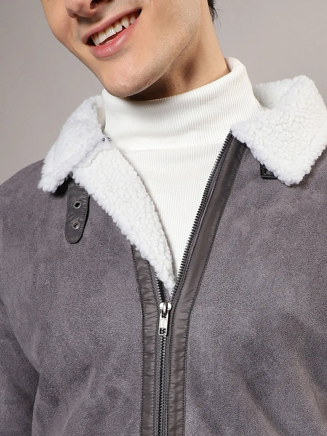 Fleece Lined Biker Jacket