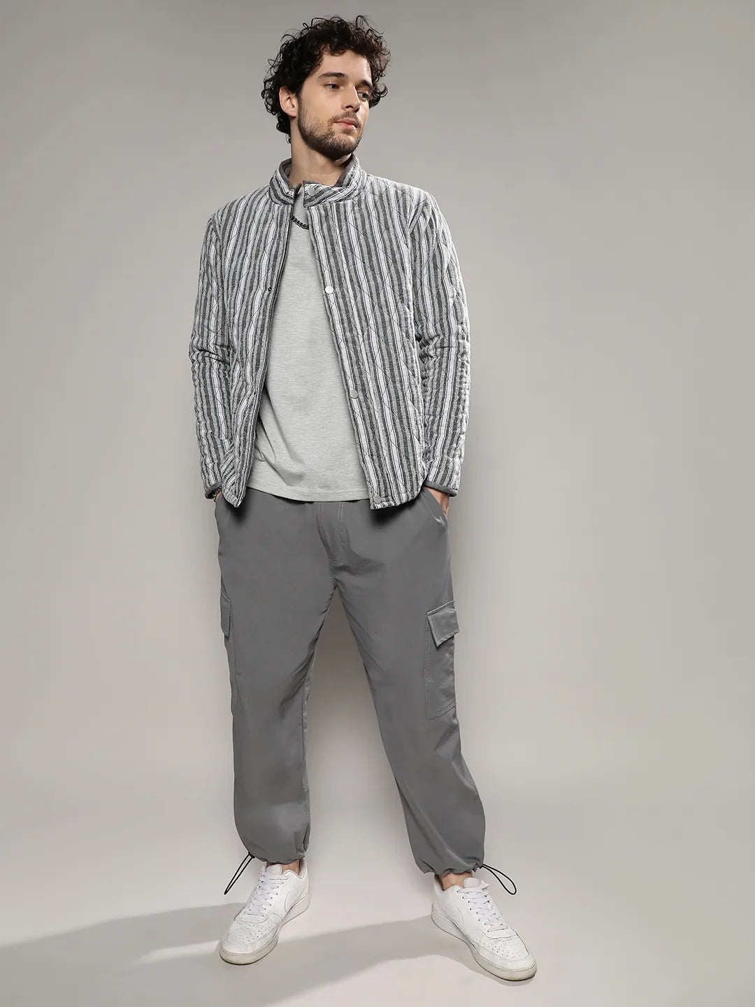 Halo Striped Quilted Jacket